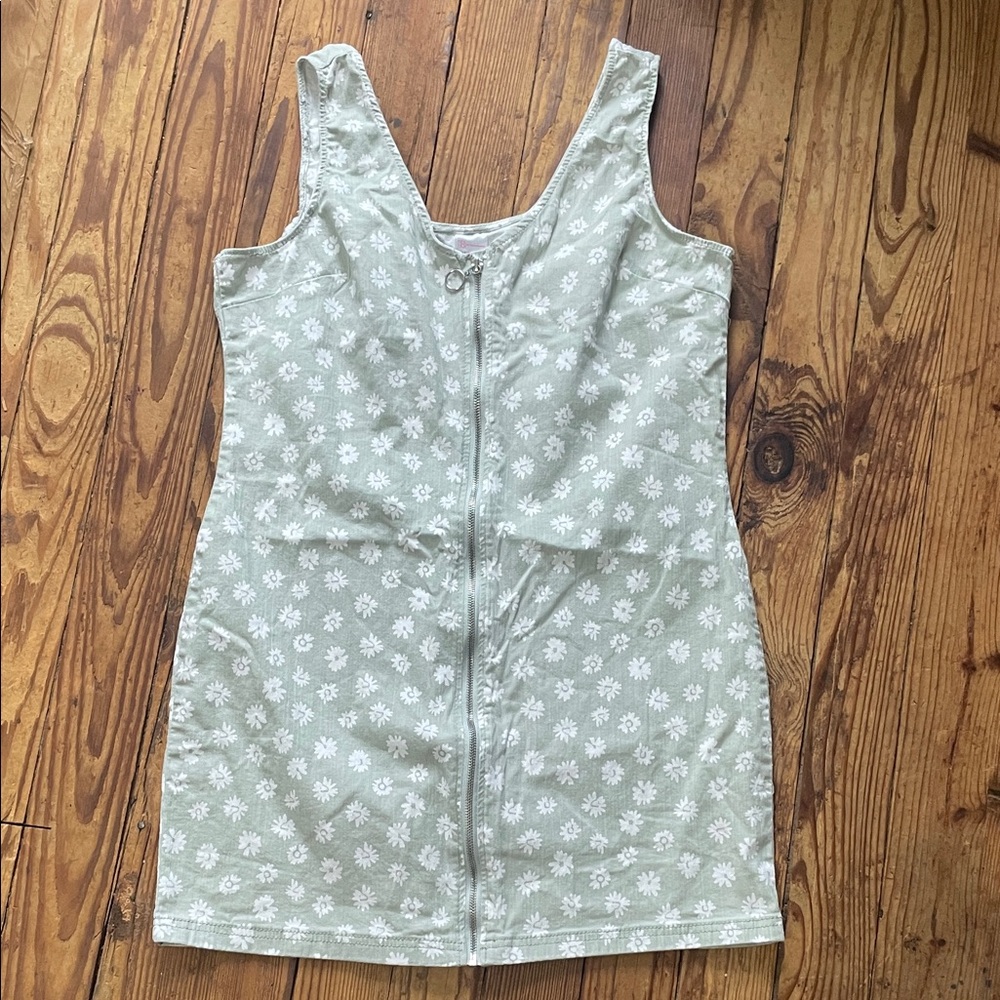 No Boundaries Mint Green Floral Mini Dress